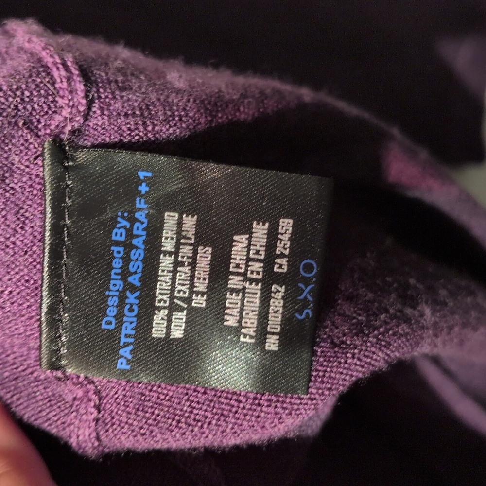 Patrick Assaraf M Extra Fine Merino Wool Eggplant - Picture 4 of 10